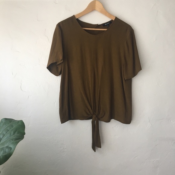 Madewell button back tie front top M - Picture 1 of 6